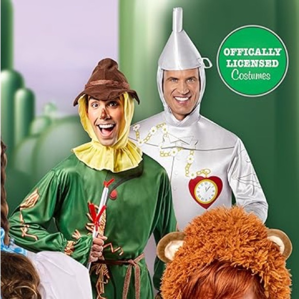 Officially Licensed Tin Man and Scarecrow Wizard of Oz Costume for Adults